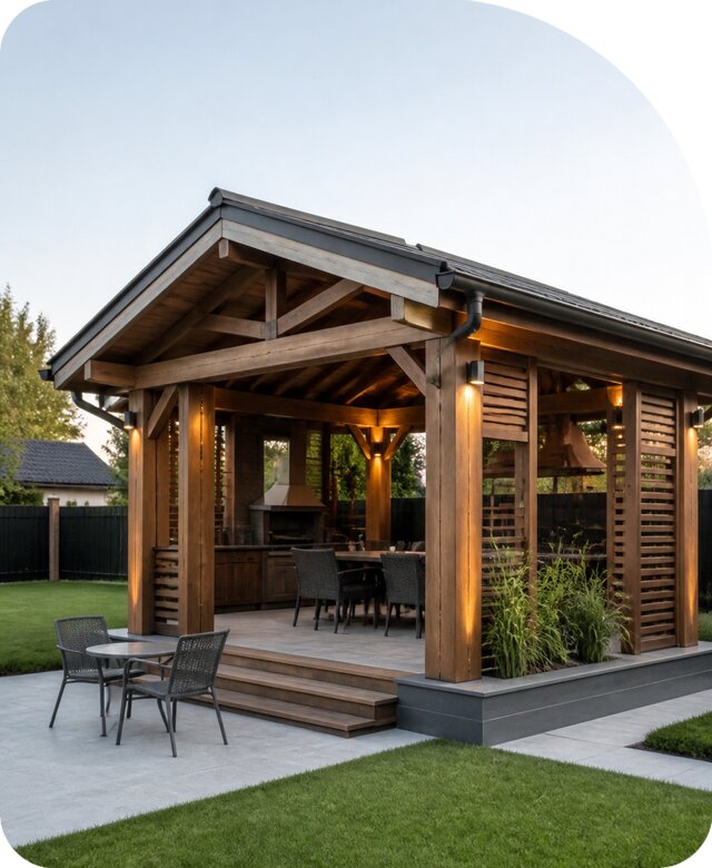 Заказать деревянную беседку в Балашове по цене от 122028 р. | РадиДОМА-Бла